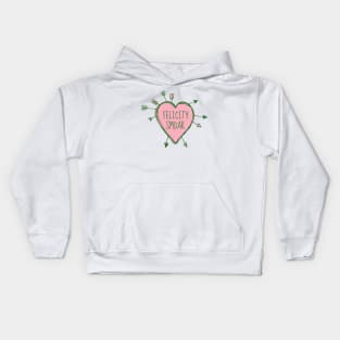 Felicity Smoak - Heart with Green Arrows Doodle Kids Hoodie